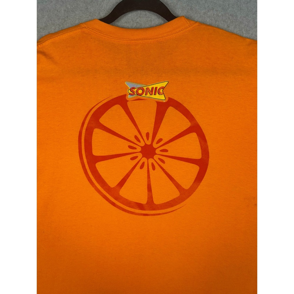 Sonic Drive-In Graphic T Shirt Large Orange Flavors of Sonic Employee Distressed - Picture 6 of 8
